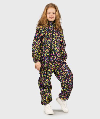Waterproof Softshell Overall Comfy Animal Print Yellow Jumpsuit