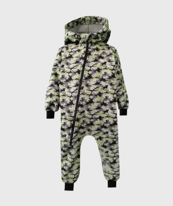 Waterproof Softshell Overall Comfy Camouflage Grey And Green Jumpsuit