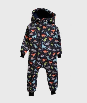 Waterproof Softshell Overall Comfy Happy Dino Jumpsuit