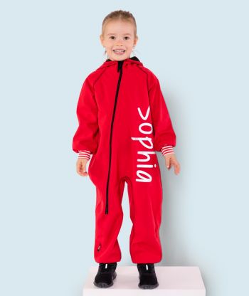 Waterproof Softshell Overall Comfy Red Striped Cuffs Jumpsuit