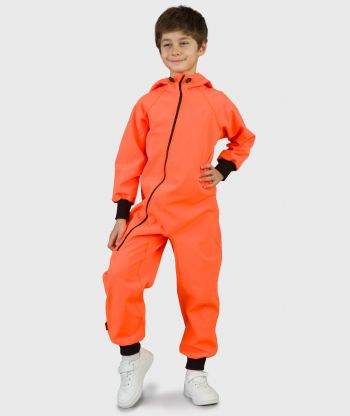 Waterproof Softshell Overall Comfy Neon Orange Jumpsuit