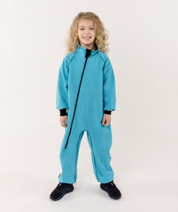 Waterproof Softshell Overall Comfy Ice Blue Bodysuit