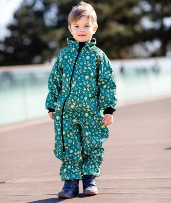 Waterproof Softshell Overall Comfy Sparkling Night Green Bodysuit