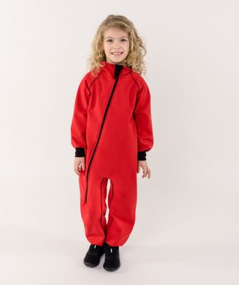 Waterproof Softshell Overall Comfy Red Bodysuit